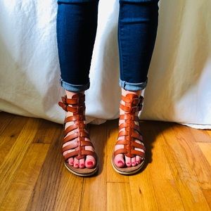 Brown gladiator sandals